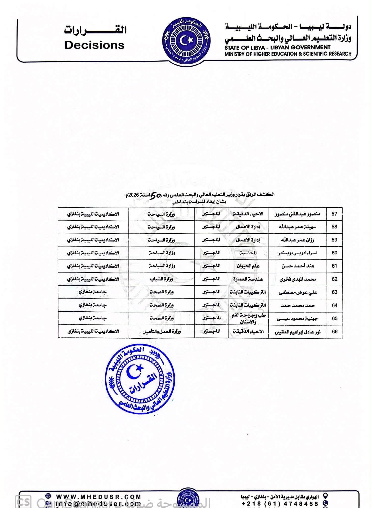 قراراً بإيفاد 50 لسنة 2026م - Page 1